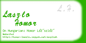 laszlo homor business card